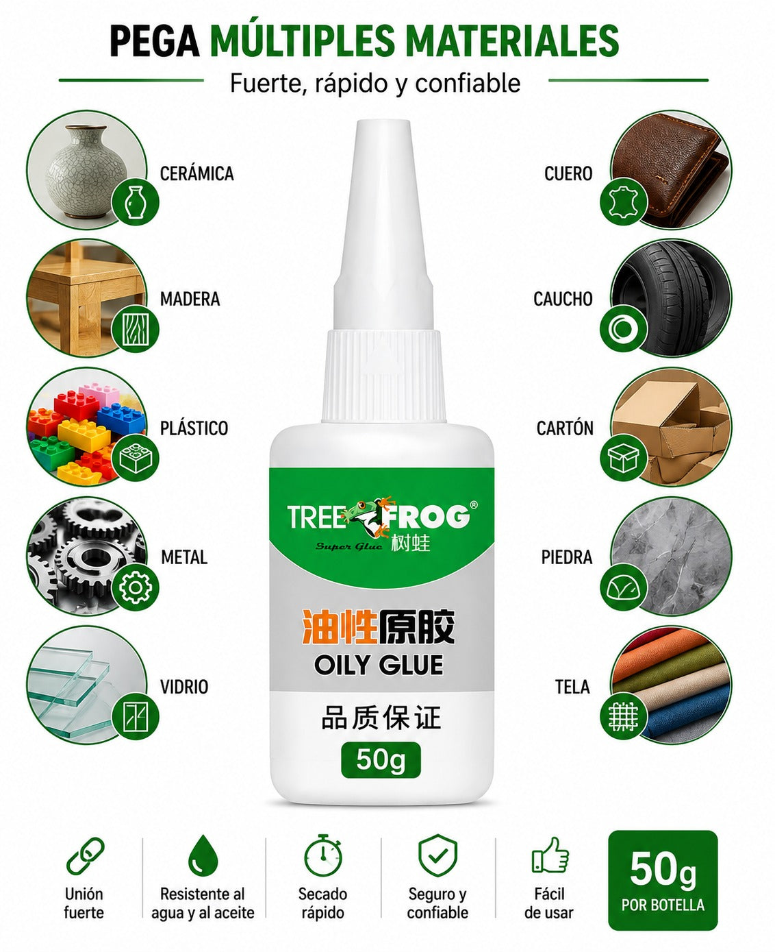 Tree Frog Oily Glue 50g – Pack de 3 Pegamentos de Alta Resistencia