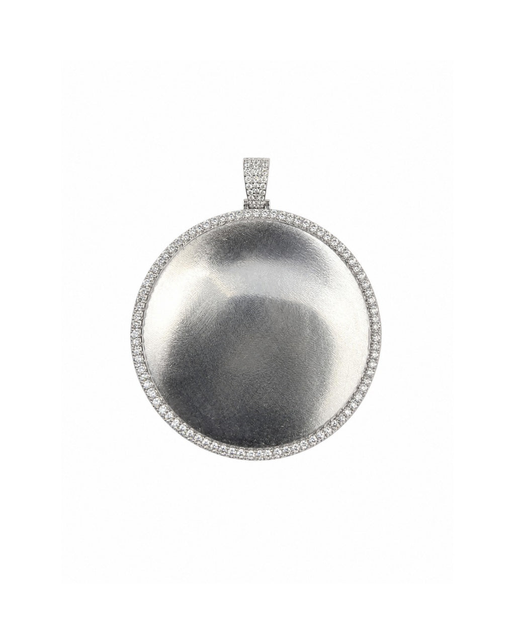 Cadena Ice 4 mm en Plata 925 Bañada en Oro Blanco + Medalla Porta Foto XL (¡Foto Gratis!)