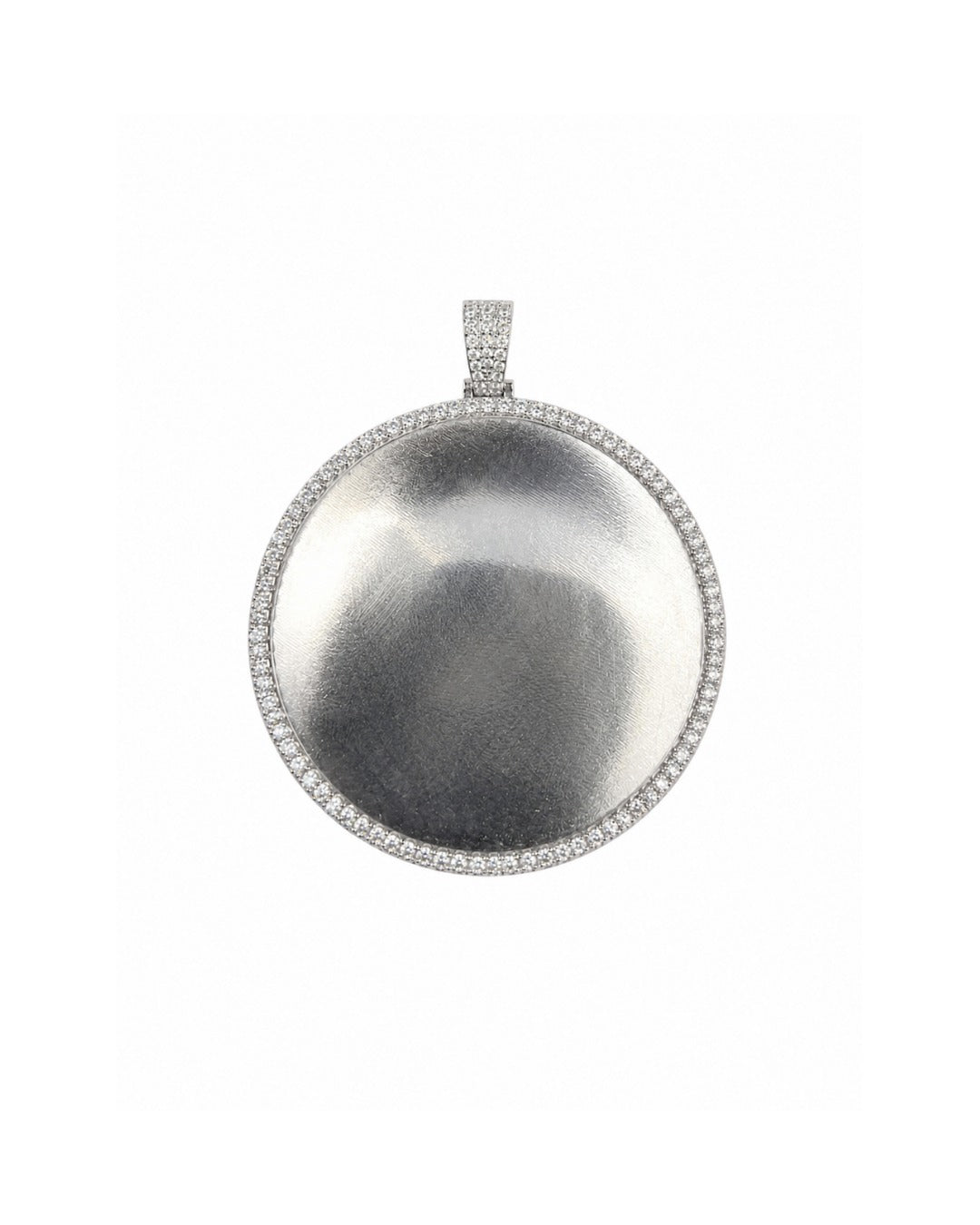 Cadena Ice 4 mm en Plata 925 Bañada en Oro Blanco + Medalla Porta Foto XL (¡Foto Gratis!)