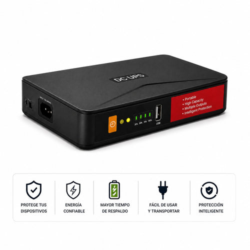 Mini UPS DC de Respaldo – Energía Ininterrumpida para Routers, Cámaras y Más