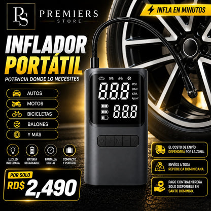 Inflador de Gomas Portátil Digital