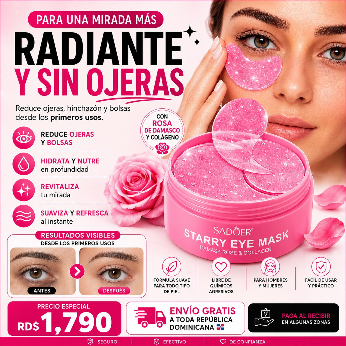 Parches de Hidrogel para Ojeras – Mirada Fresca y Descansada ✨