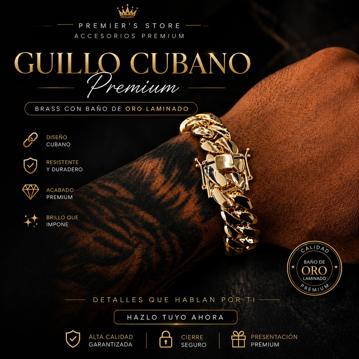 Guillo de Brass Laminado en Oro 14K