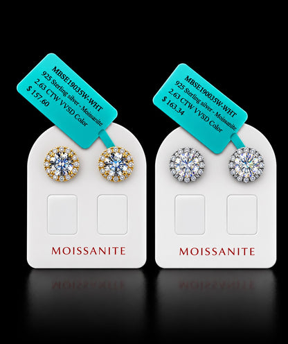 Aretes de Moissanita Premium | Plata 925