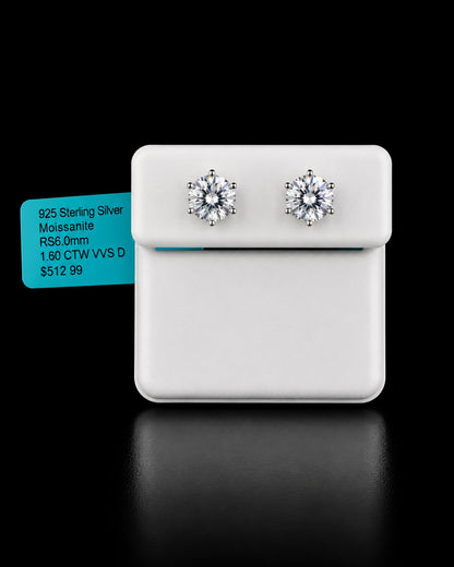 Aretes de Moissanita Premium | Plata 925