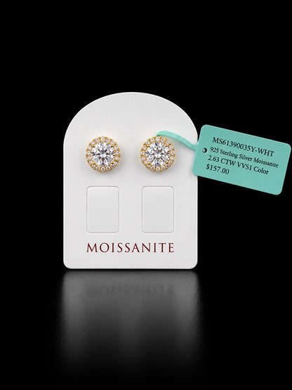 Aretes de Moissanita Premium | Plata 925