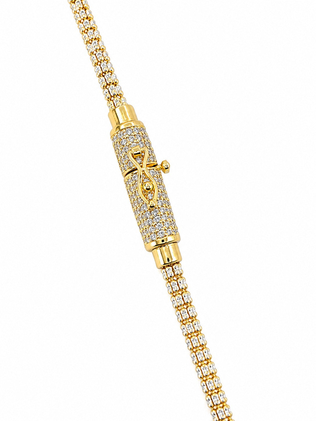 Cadena Ice + Medalla de Tarjeta en Brass Laminado en Oro 14K