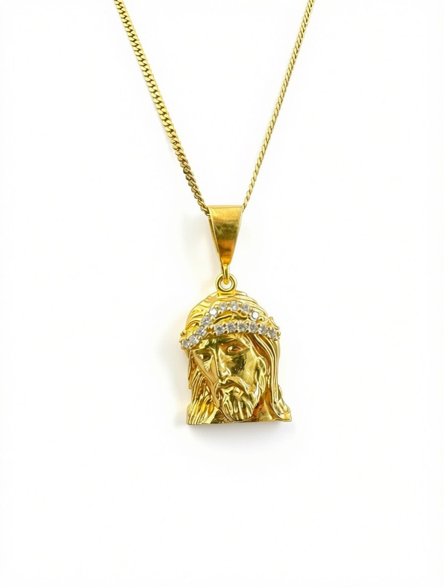 Cadena cubana de plata 925 con baño de oro 14K