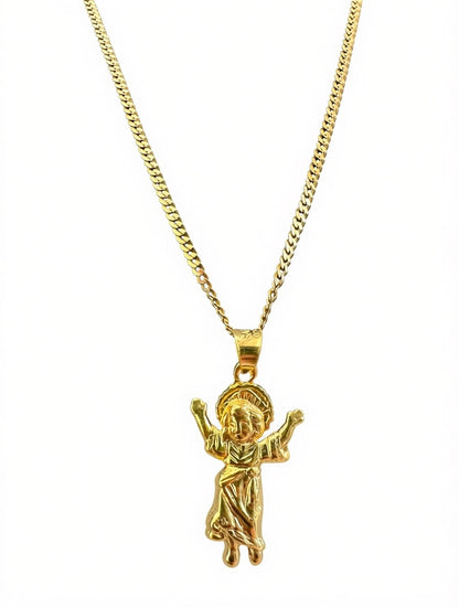 Cadena cubana de plata 925 con baño de oro 14K