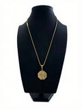 Cadena tejida en soga de plata 925 bañada en oro 14K.