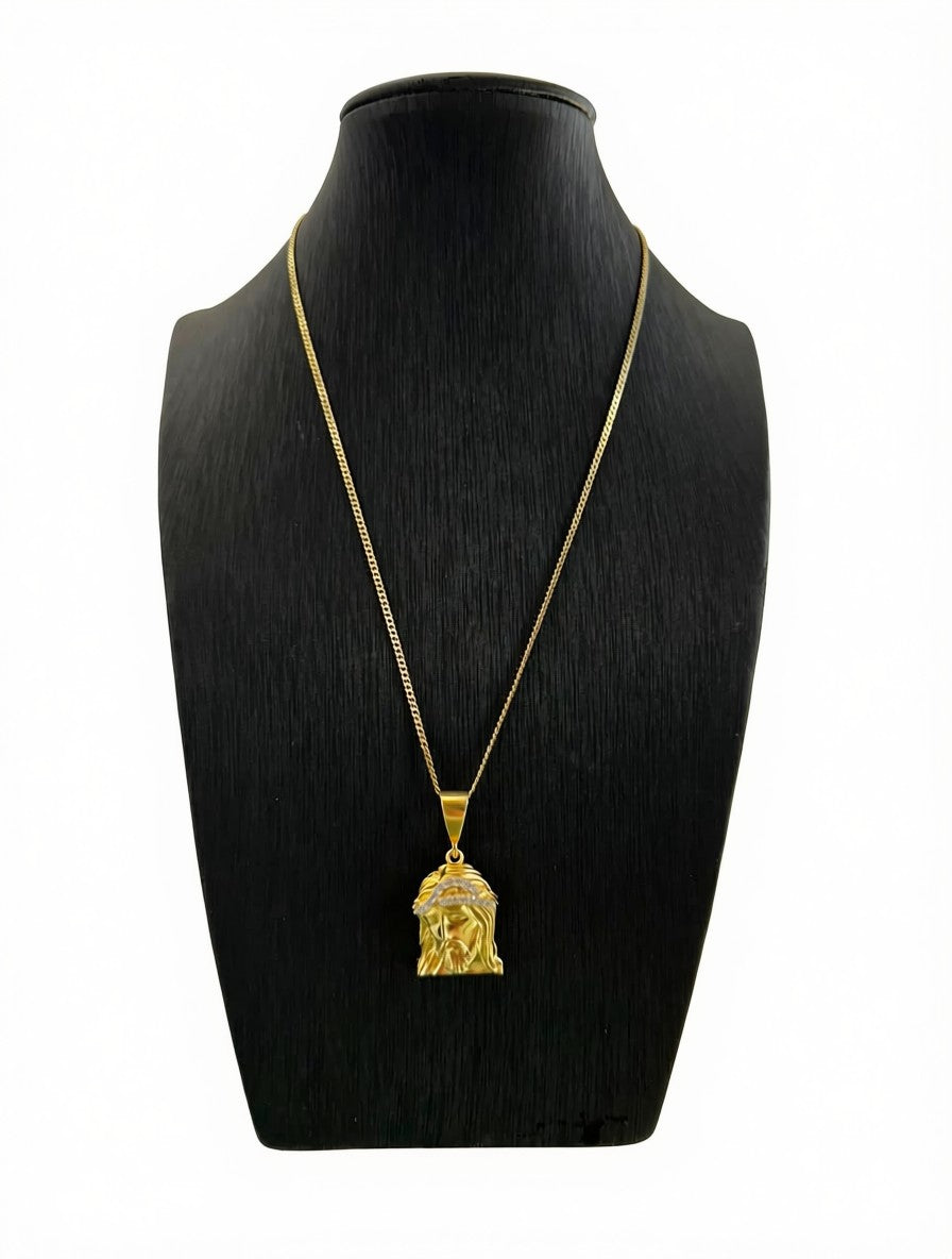 Cadena cubana de plata 925 con baño de oro 14K