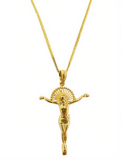 Cadena cubana de plata 925 con baño de oro 14K