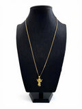 Cadena cubana de plata 925 con baño de oro 14K