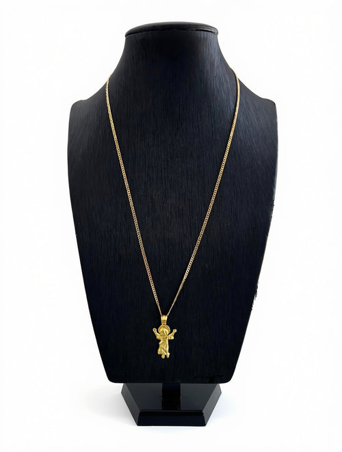 Cadena cubana de plata 925 con baño de oro 14K