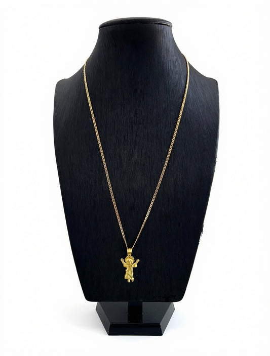 Cadena cubana de plata 925 con baño de oro 14K