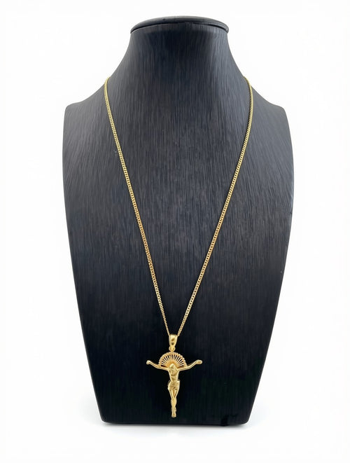 Cadena cubana de plata 925 con baño de oro 14K