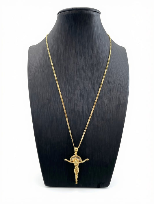 Cadena cubana de plata 925 con baño de oro 14K