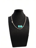 Choker Tejido Mónaco con Moissanita en Plata 925 Bañado en Oro Blanco