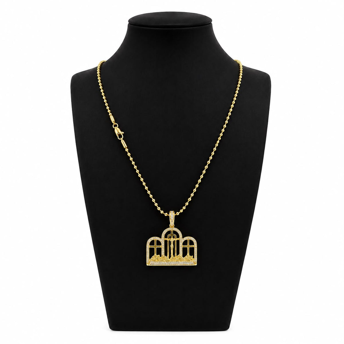 Cadena Tejido Luna Brass laminada en Oro 14k