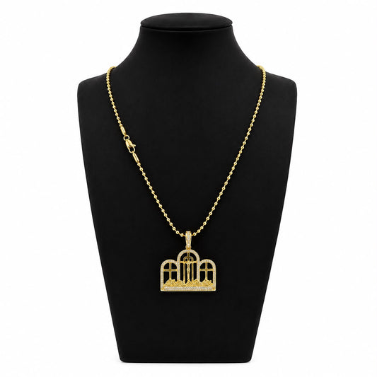 Cadena Tejido Luna Brass laminada en Oro 14k