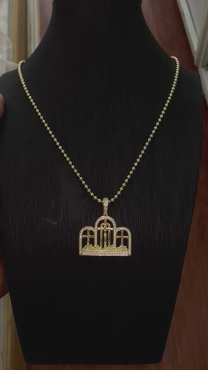 Cadena Tejido Luna Brass laminada en Oro 14k